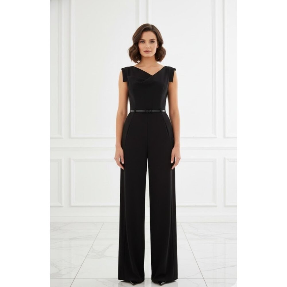 NWT Black Halo Jackie O Jumpsuit in Black Wide Leg One-Piece 2 $415